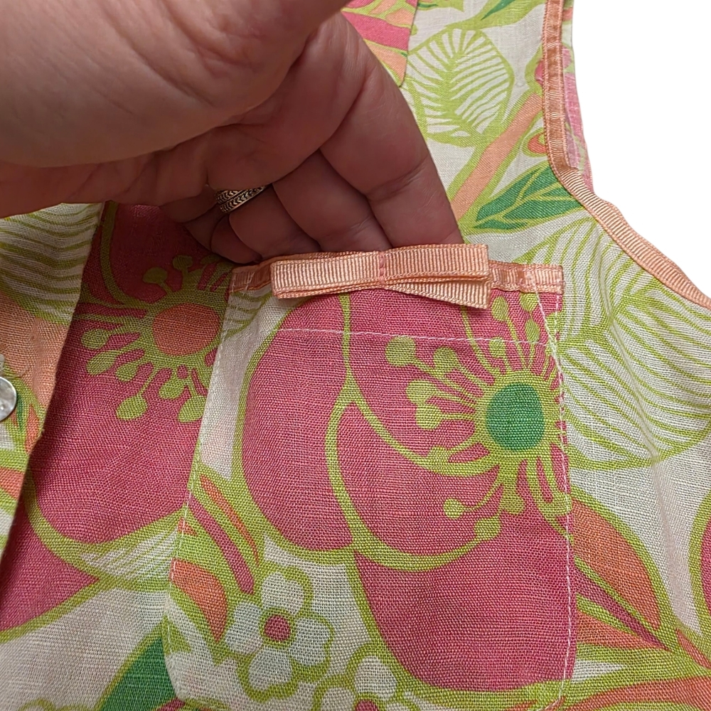 Richard Malcolm Linen Tropical Button Up Sleeveless Top Size S - Picture 8 of 9
